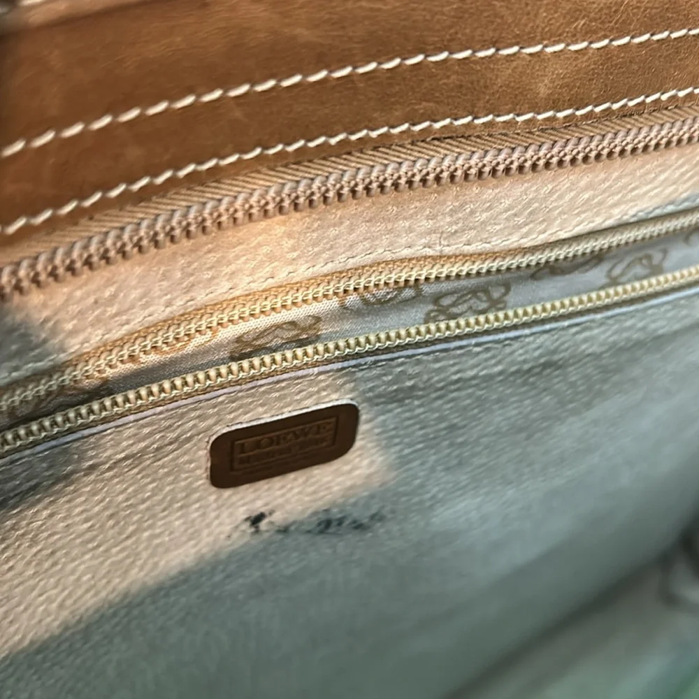 Authentic LOEWE Briefcase Shoulder Clutch Bag Needs repair handles etc photo‎